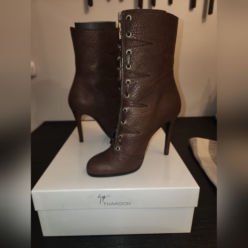 Thakoon Mid Calf Leather Stiletto Boots